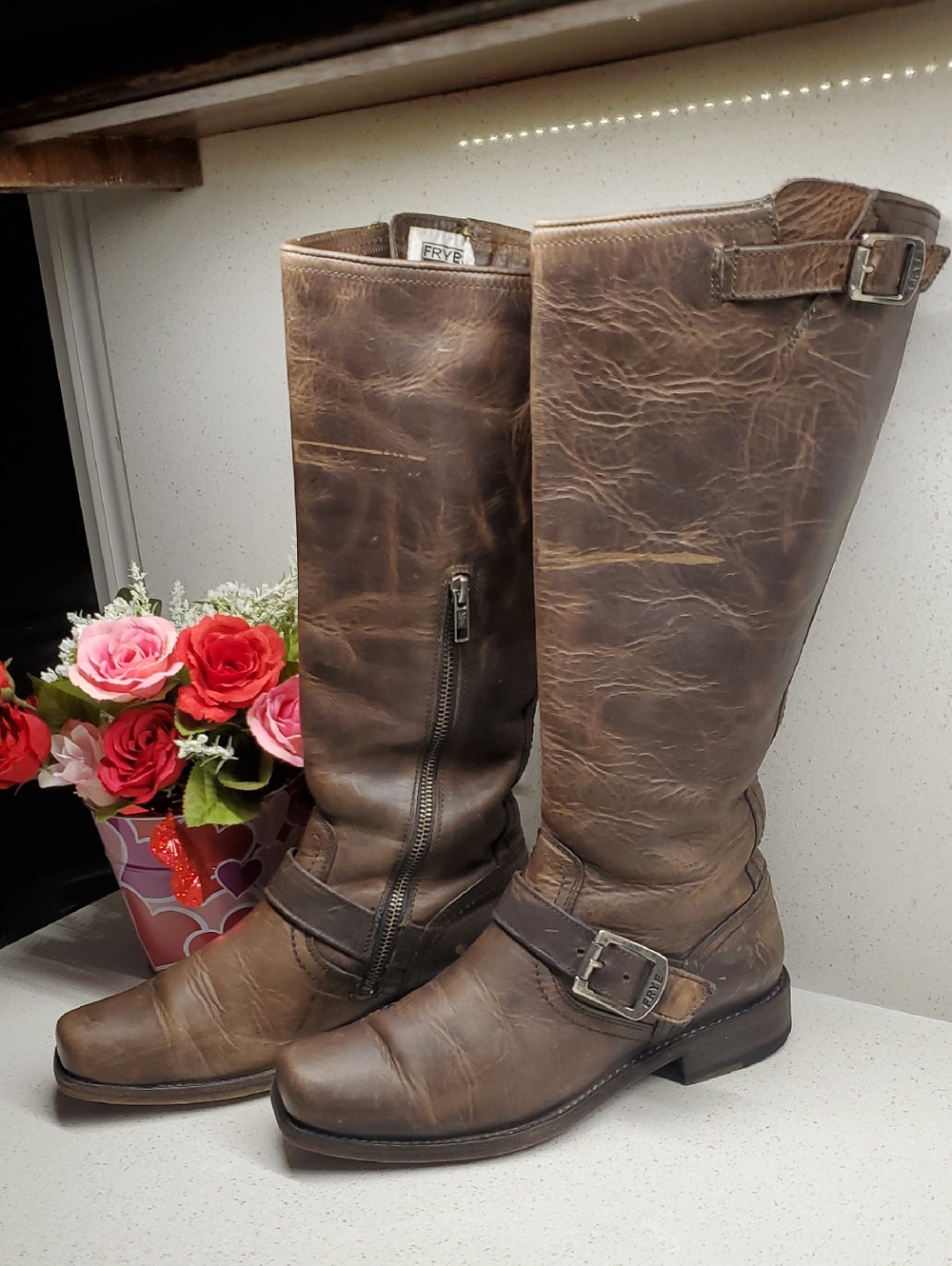 FRYE Leather Midcalf Riding Boots (sz 7.5)